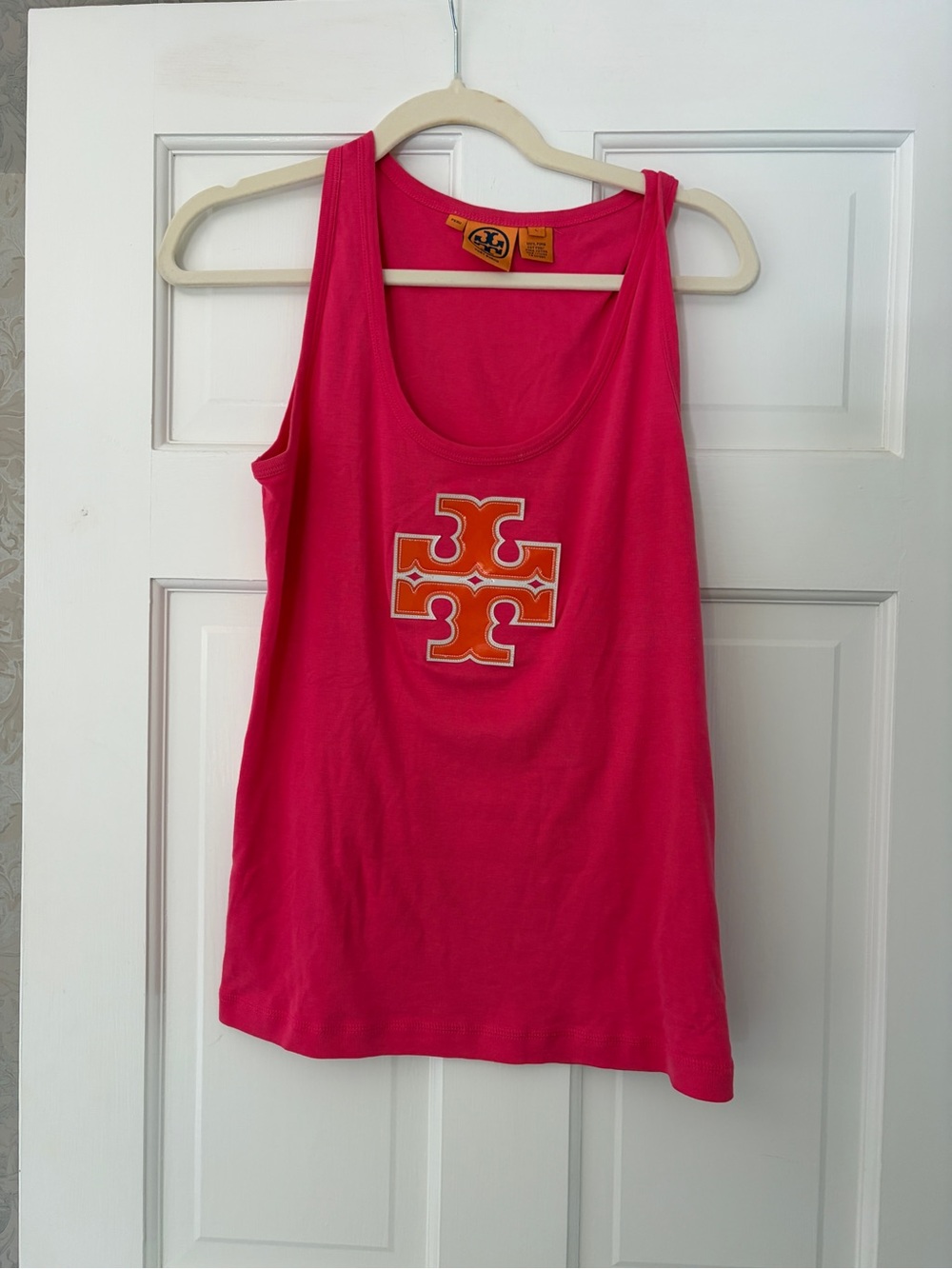 Tory Burch Pink Logo Tank Top large L